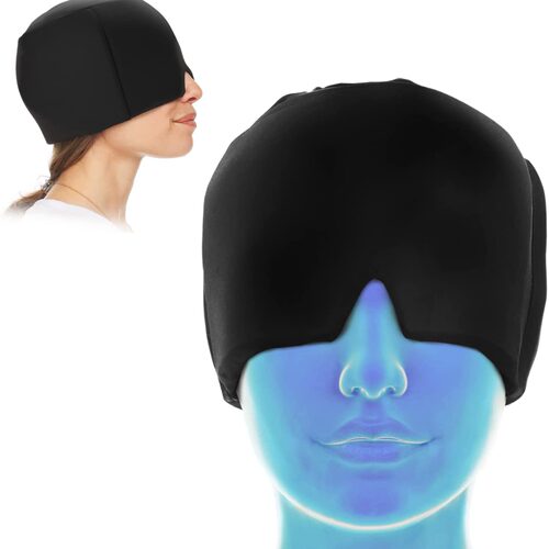 Migraine Relief Hat冷敷凝胶面罩热敷睡眠眼罩凝胶弹性冰敷头套