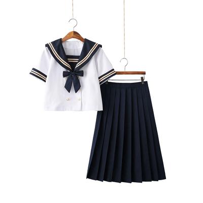 伊露尚基础款学院风jk制服班服水手服套装秋季校服套装中学生双排