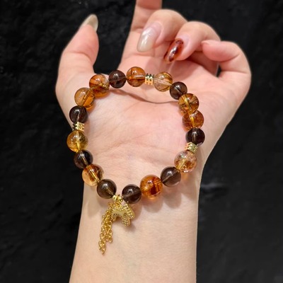 星运茶晶黄塔晶马年限定手串