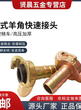 欧式羊角 空气管 鹰爪 矿山 建筑 爪式快速接头4分 6分 1寸