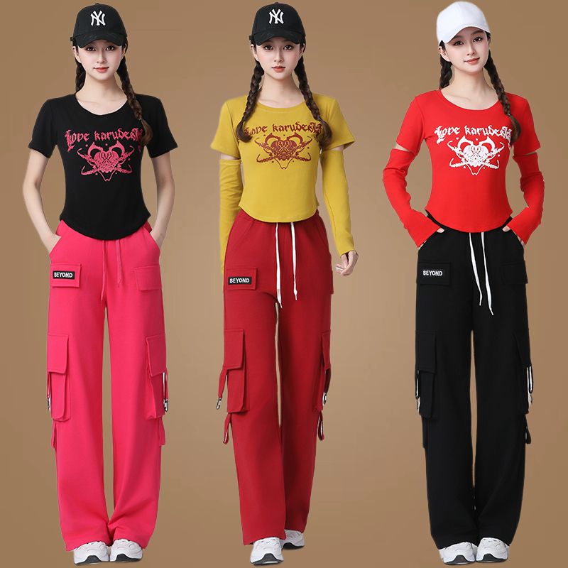 广场舞服装女中国风古典舞身韵旗袍雪纺练功服网纱舞蹈服古风套装