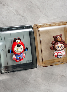 86型加高插座盖防水保护罩卫生间LABUBU开关面板防水防溅盒粘贴式