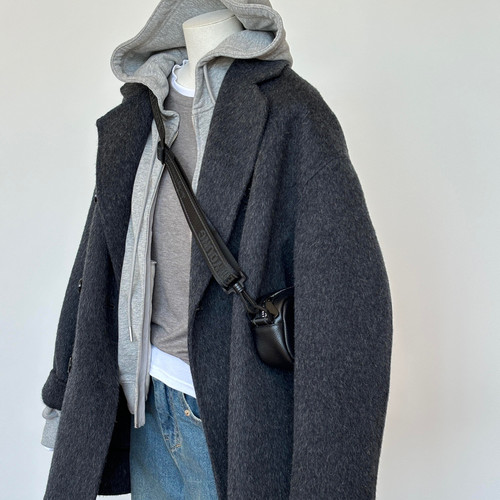TOO家-吼吼看啊灰色大衣总是独有的羊毛外套(含100澳毛)25ZJ5488