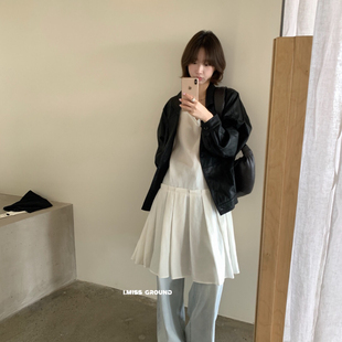 IMISS-春上新韩标时尚西装领质感皮衣R10767