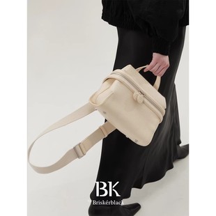 BK彼刻PUPPY飞耳饭盒包头层牛皮手拎单肩斜挎Briskerblack