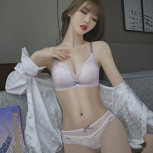 Поддерживающее нижнее белье, поддерживающий свежий милый бюстгальтер-топ, кружевной комплект