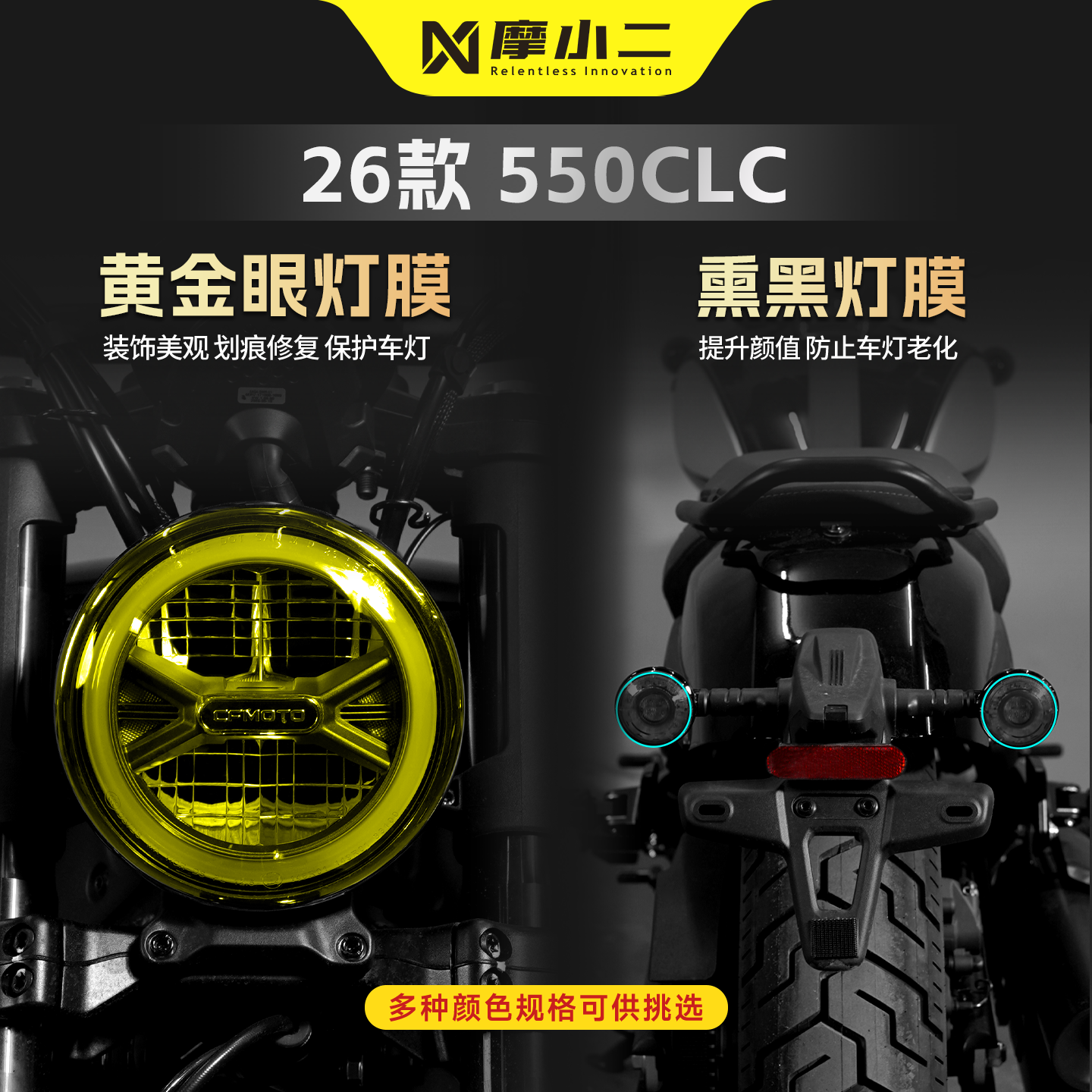 适用春风550CLC车灯贴膜TPU防刮