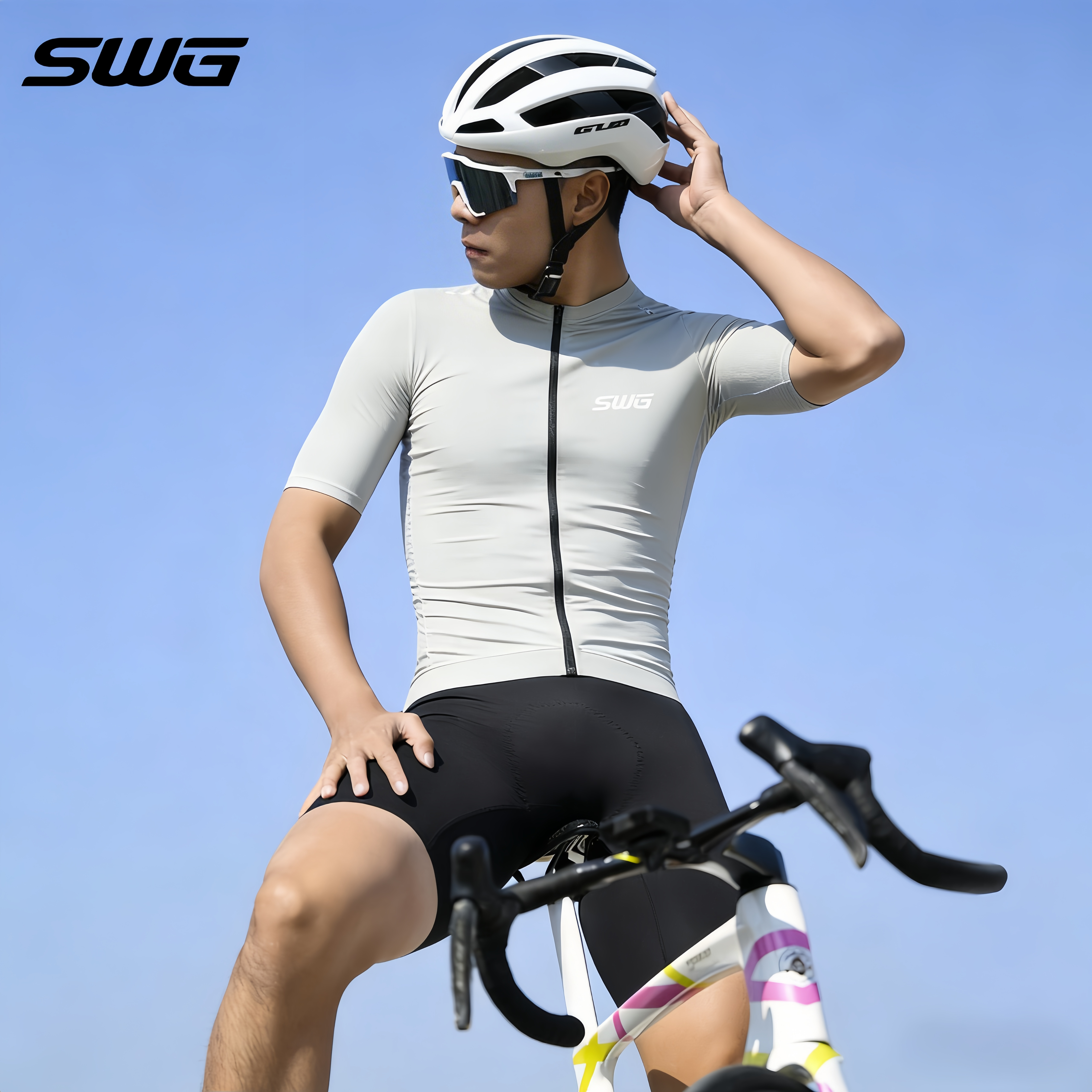 SWG铭胜男士骑行服夏季公路自行车短袖上衣套装速干上衣骑行装备