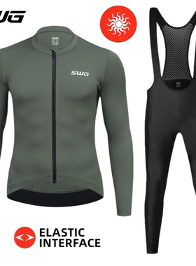 SWG铭胜骑行服套装上衣抓绒保暖男款长袖长裤户外单车运动服冬季