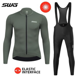 户外单车运动服冬季 SWG铭胜骑行服套装 长裤 长袖 上衣抓绒保暖男款