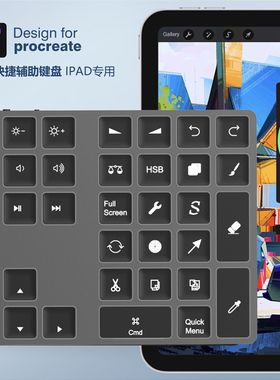 Procreate快捷蓝牙无线小键盘可充电超薄便携IPAD画画专用FUNKING