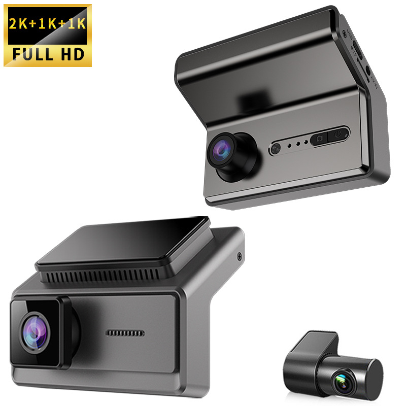 Car Dvrs Front and Inside and Rear Dashcam three2K+1K+1K