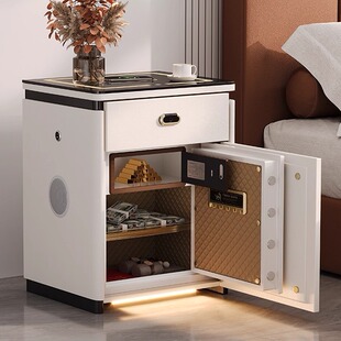 虎牌WiFi超大号保险柜三色灯无线充电上抽指纹锁蓝牙音响快充USB