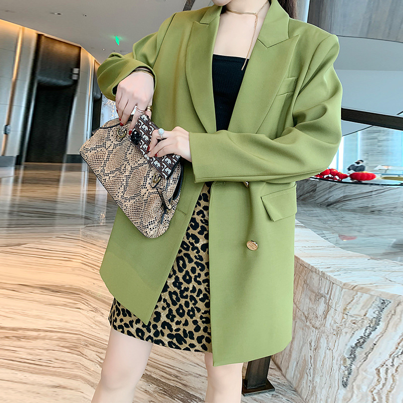 加大码女装西装外套女2021春季新款胖mm200斤宽松休闲外套92106