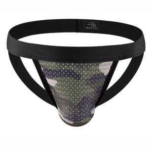 新款男士内裤后镂空双丁裤性感低腰U凸囊袋弹力裤时尚花式丁字裤