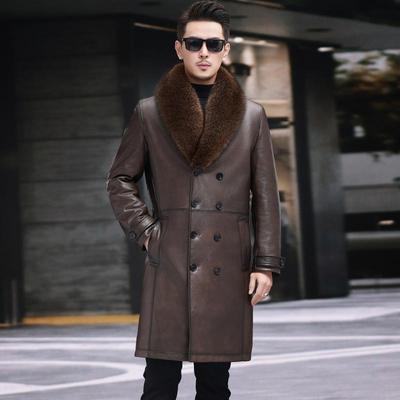 长款貂皮大衣男皮草山羊皮真皮衣