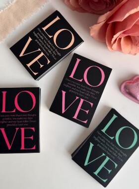 爱心卡片方形白色情人节花店贺卡ins风标签挂牌鲜花束留言祝福卡