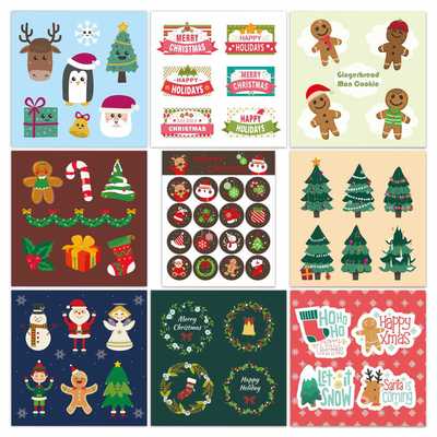 圣诞节礼物包装贴纸不干胶贴纸蛋糕甜品奶茶烘焙装饰封口贴标签