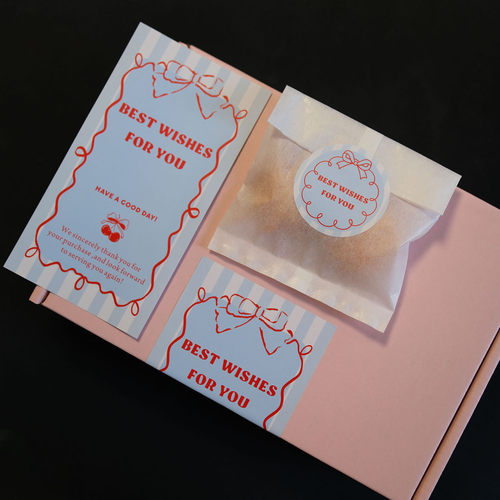 BEST WISHES贴纸礼盒封口贴烘焙甜品饼干袋贴纸礼物包装不干胶贴