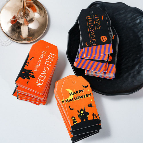 万圣节吊牌 Happy Halloween礼品糖果装饰小卡片鬼屋南瓜挂件吊卡