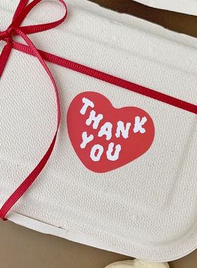 120枚爱心thank you礼物包装贴纸情人节烘焙礼物包装粘纸封口贴纸