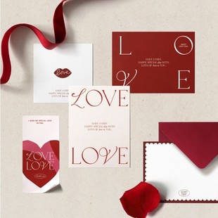 60片情人节表白小卡片love红色字母方形装 卡片 饰贺卡鲜花礼物包装