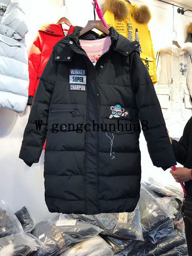 可脱卸帽外套中长款羽绒服