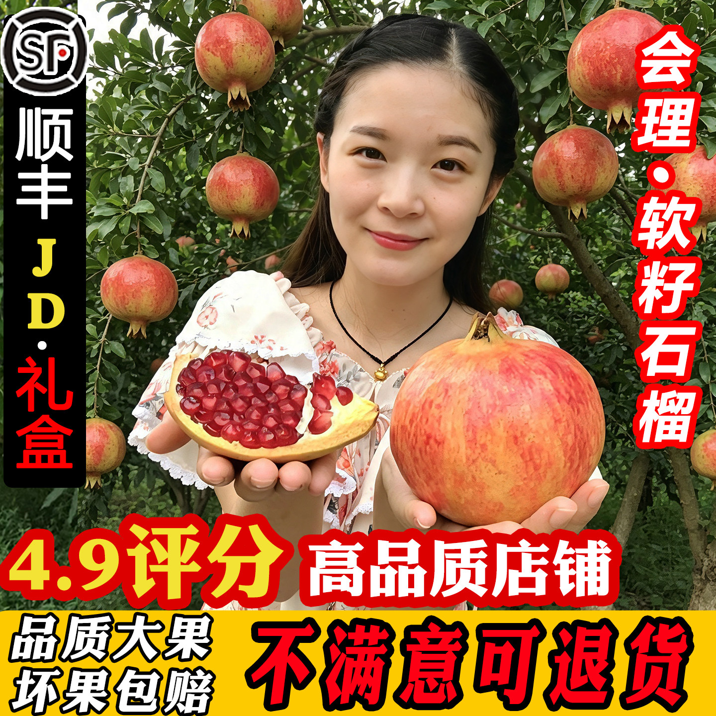 顺丰现摘正宗四川会理软籽甜石榴