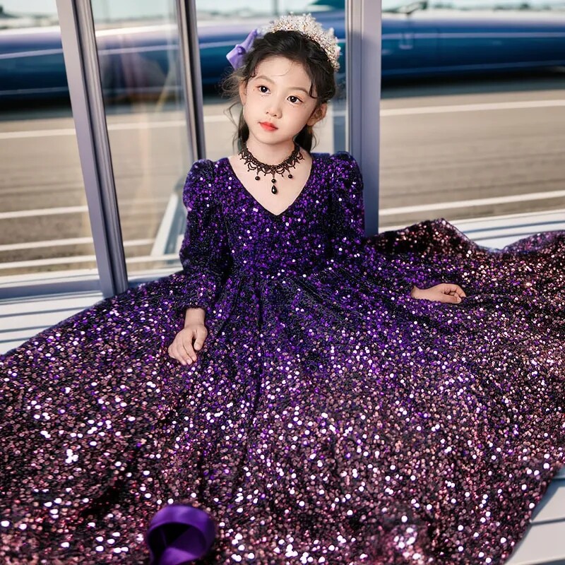 顶芭莎礼服公主主持长袖儿童礼服