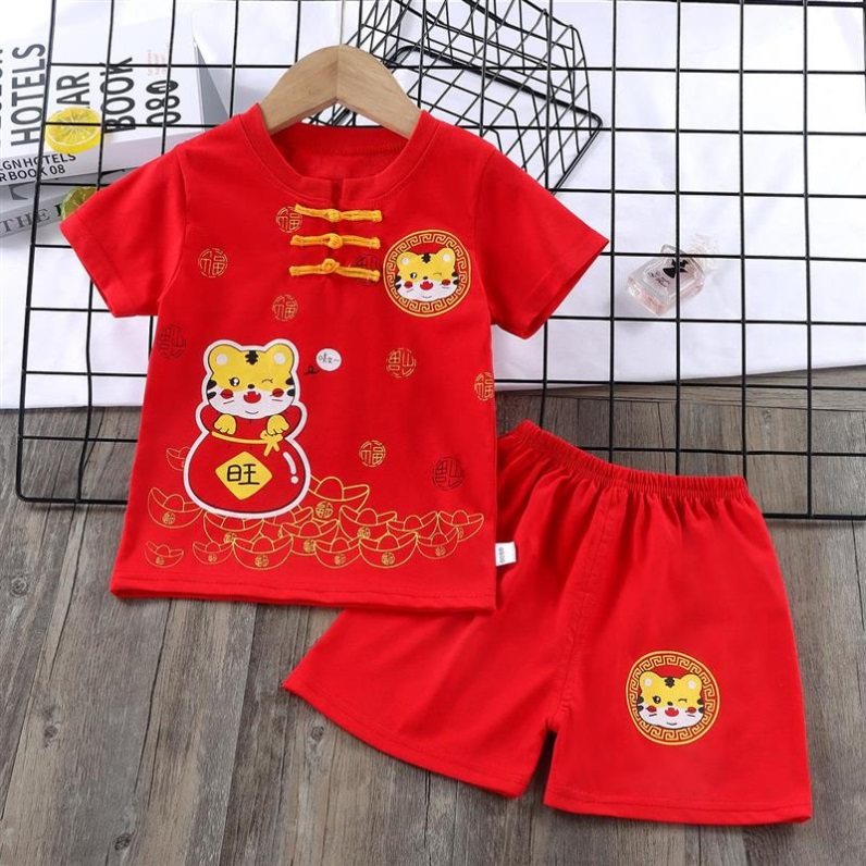 儿童夏季套装礼服唐装一两三岁男孩男宝宝男宝纯棉童装端午节衣服