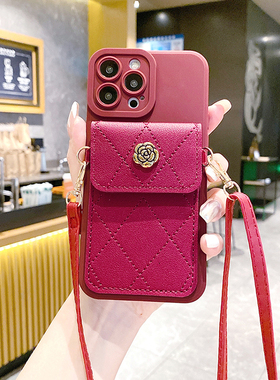 新年红色零钱包手机壳适用红米Note15Pro斜挎包包Redminote15pro+背带挂绳k80/k90新款note13R/k70软壳note14