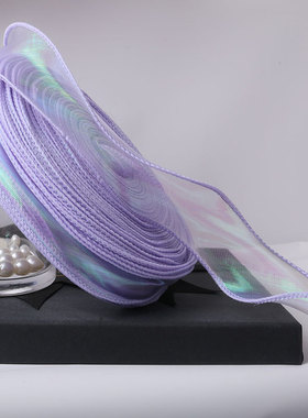 紫色大盘鱼尾纱编发丝带粉色波浪丝带手工花朵蝴蝶结发带蓝色飘带