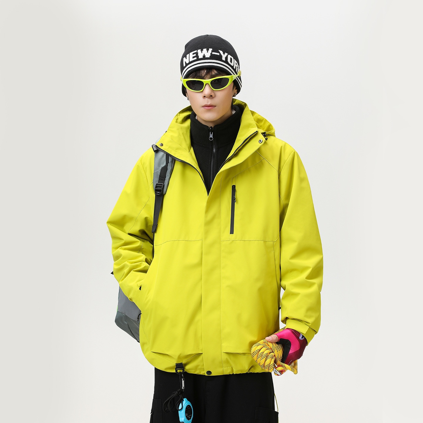 inflation 户外三防冲锋衣25冬季新品三合一可拆卸机能夹克外套男