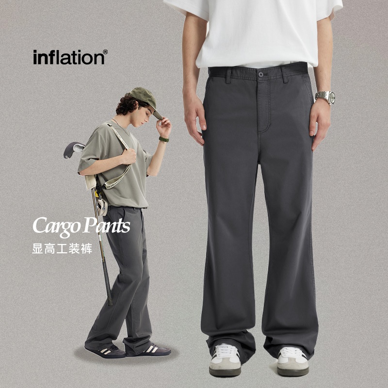 inflation显高工装裤2025春夏新品潮牌Cleanfit微喇修身休闲长裤