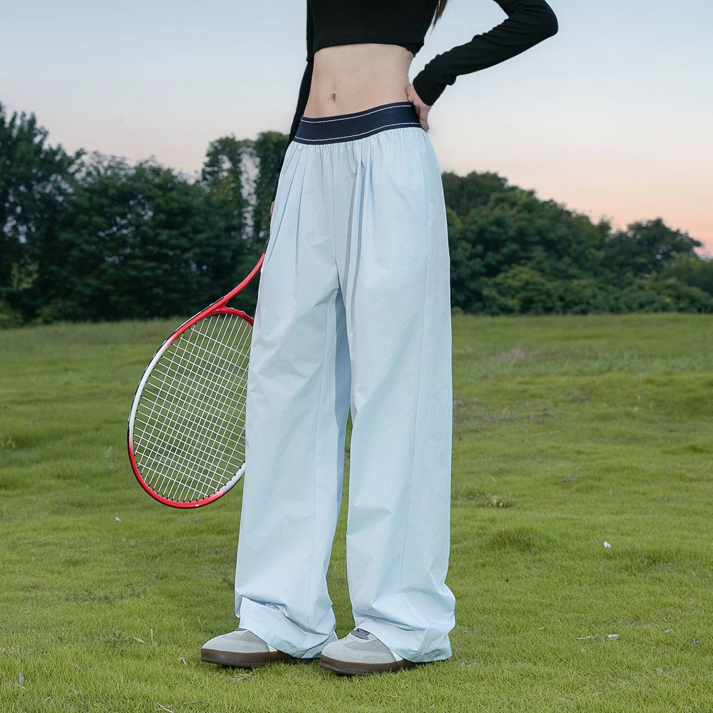 inflation 瑜伽裤阔腿女裤高腰裤显瘦运动跑步健身透气速干长裤