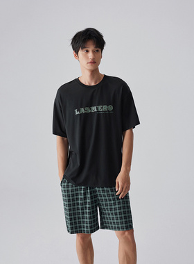 专柜同款亲嘴猫睡衣男士夏季新款莫代尔棉冰爽可外穿家居服X42570