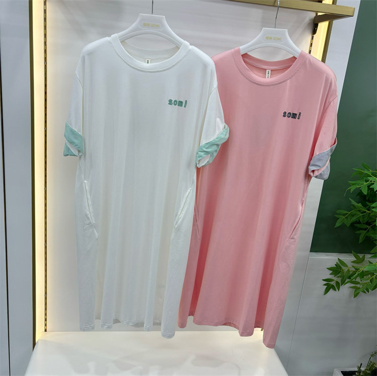 随棉樱花棉夏季甜美中长款家居有