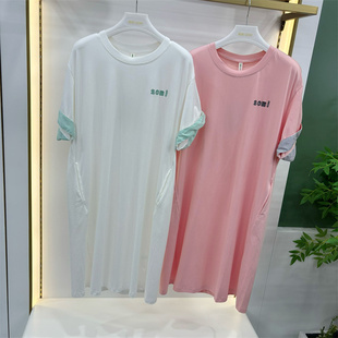 专柜同款随棉睡裙女夏季新款樱花棉甜美宽松中长款家居服DG14107
