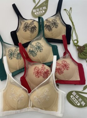 微天鹅AB中厚无钢圈蕾丝轻奢性感深V聚拢收副乳防下垂文胸TW4925
