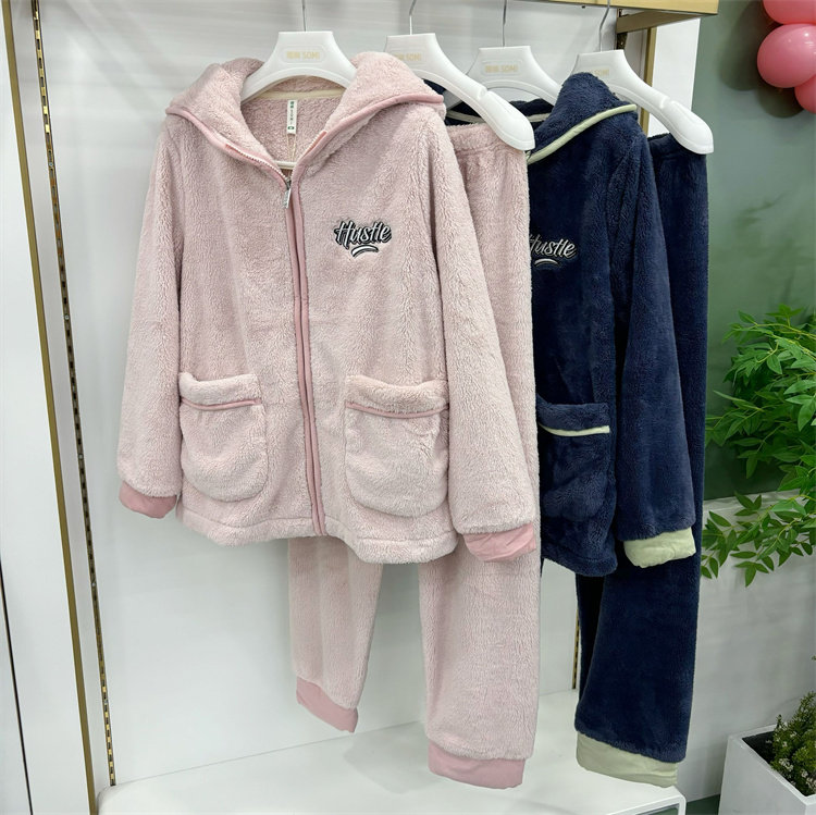 24秋季新款随棉睡衣女士云丝绒连帽拉链可爱保暖家居服FD54151,女士内衣/男士内衣/家居服,睡衣/家居服套装,淘宝优惠券,粉丝福利购,淘宝优惠卷