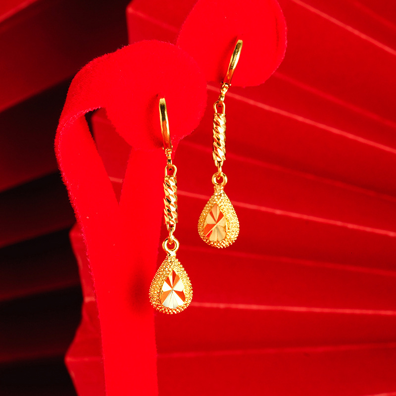 仿真黄金饰品长款耳环女