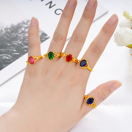 越南沙金戒指女款人工仿真黄金