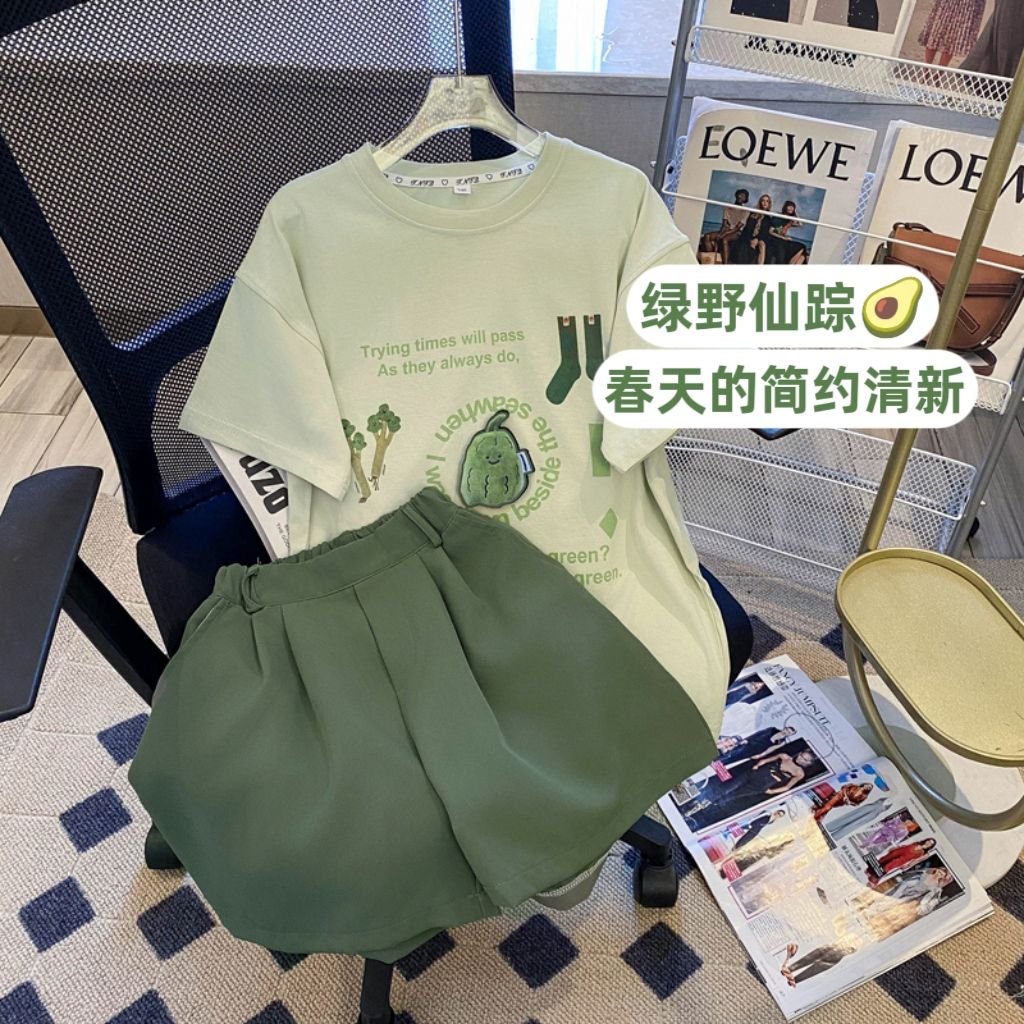 女童夏装2025新款洋气时髦套装