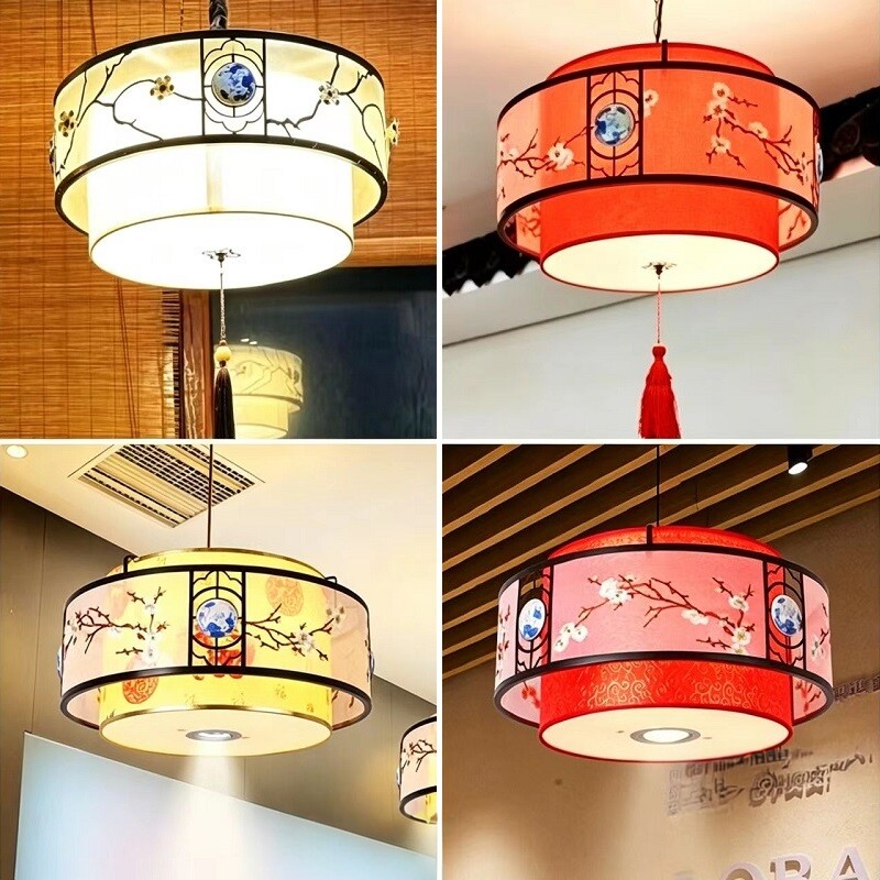 新中式吊灯餐厅饭店大厅灯笼餐饮灯具茶楼包厢过道走廊灯2025新款