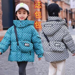巴拉儿童羽绒服2023冬季新款女童韩版短款90白鸭绒中大童加厚童装