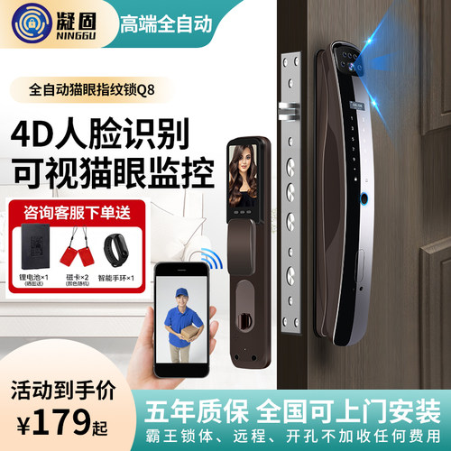 人脸识别智能感应套装指纹锁门锁