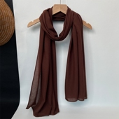 百搭长款 2025春秋季 韩版 咖色棕色棉麻围巾女薄款 披肩亚麻丝巾 新款