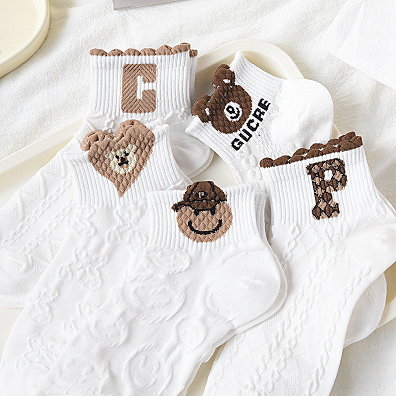 白色袜子女短袜薄款春秋纯棉浅口透气学院风可爱运动短筒网红夏季