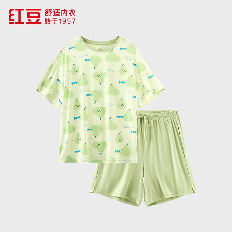 【门店同款】红豆50S凉感莫代尔夏季女士短袖睡衣可外穿居家睡裙