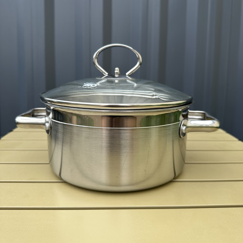 【微瑕捡漏】18-10不锈钢小汤锅三层钢一体成型小蒸锅20cm小炖锅